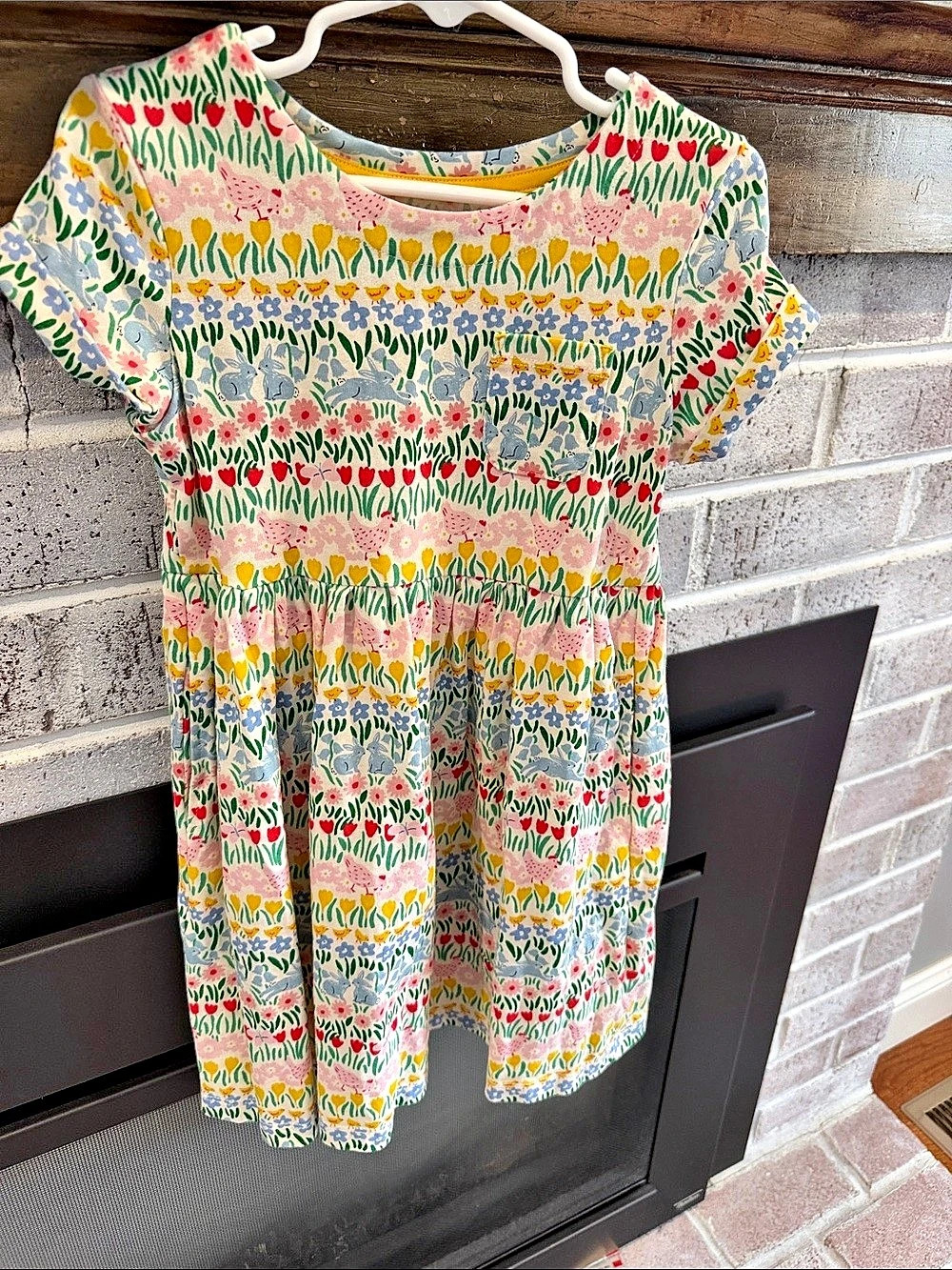 Mini Boden Floral Girls Dress Multicolor & Pink Size 5-6Y